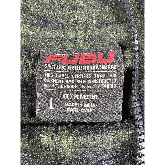FUBU Sweater Mens L Blackwatch 1/4 Zip Pullover Fleece Vintage 90s‎ - Picture 6 of 10